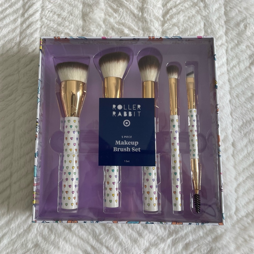 Roller Rabbit x Target 5pc Disco Hearts Wave Makeup Brush Set FREE GIFT!!!